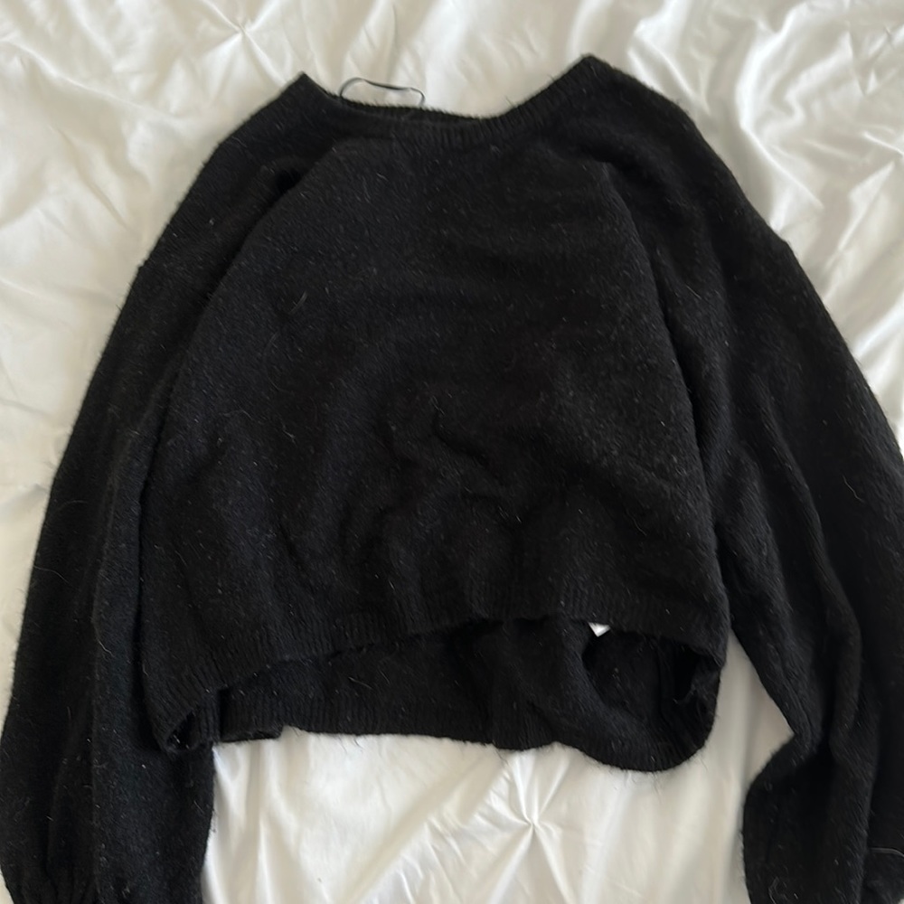 soft, black, sweater